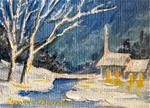 Winter Church by Stream - miniature - Posted on Wednesday, December 24, 2014 by Tammie Dickerson