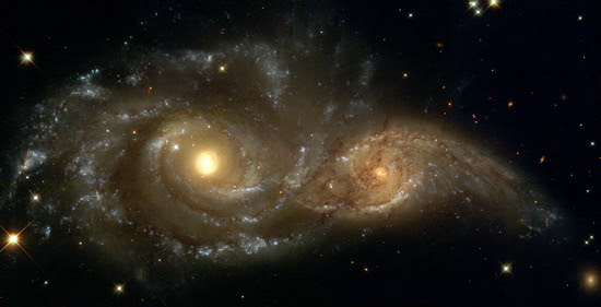 two swirling galaxies