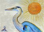 3237 - GREAT BLUE HERON - ACEO or ATC Series - Posted on Saturday, March 21, 2015 by Sea Dean