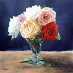 Roses in a Trumpet Vase - Posted on Monday, March 9, 2015 by Jill Brabant