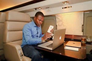 Major 1 in his private jet