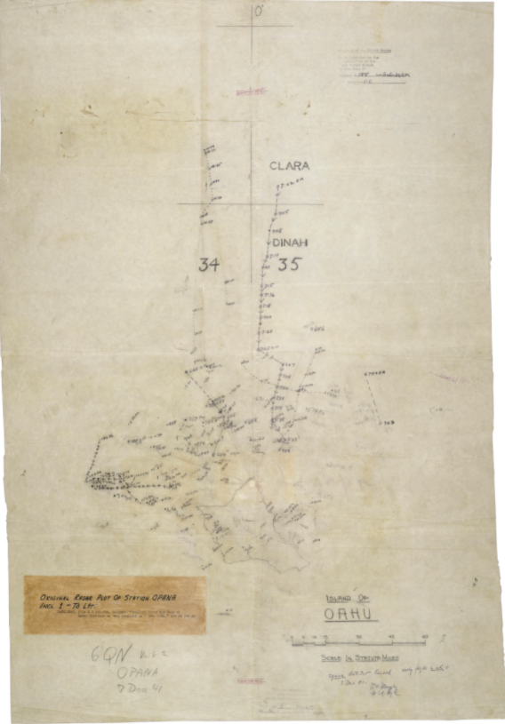 Document showing the radar plot from station Opana Pearl Harbor