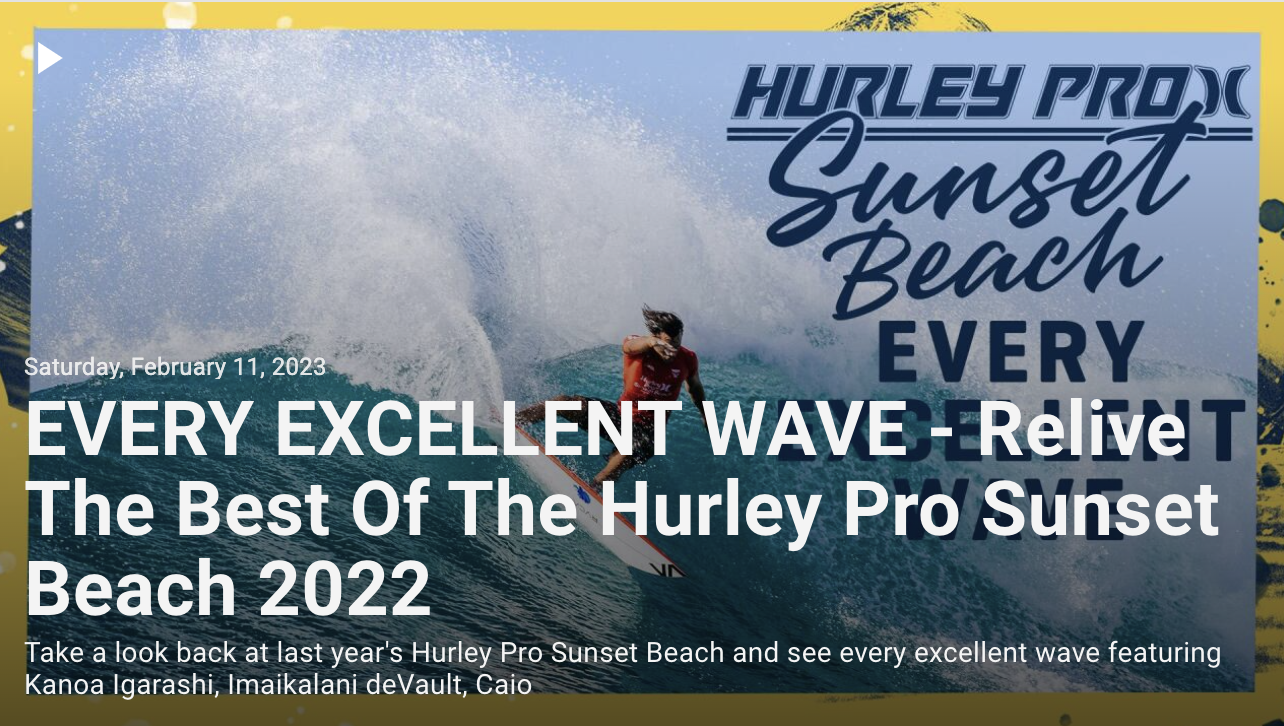 Team Hurley )( Takes the Win for Men at Hurley Pro Sunset Beach
