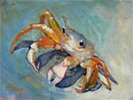 Daily Painting, Small Oil Painting, Wildlife Painting  Sand Crab Painting,  Child's Room Art, "Getti - Posted on Monday, March 9, 2015 by Carol Schiff