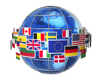 globe with flags