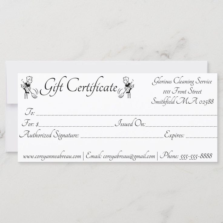 House Cleaning Gift Certificate in 2021 Cleaning gift, Gift