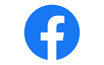 Facebook logo (the letter f in white text with a blue circle surrounding it). 
