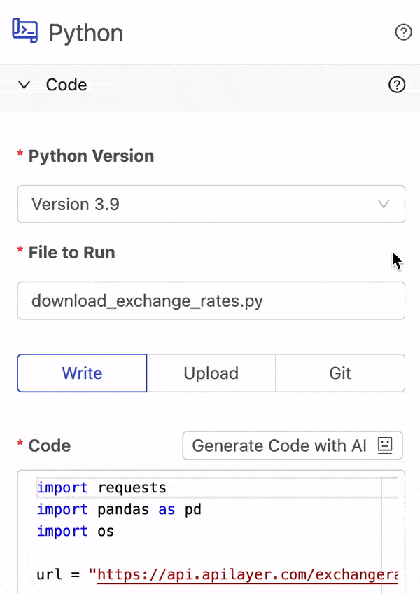 Python version selection