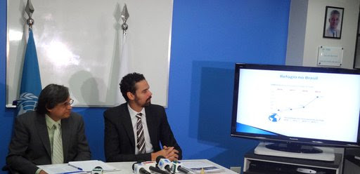 O secretário Nacional de Justiça e presidente do CONARE, Paulo Abrão, e o representante do ACNUR no Brasil, Andrés Ramirez. Crédito: Divulgação