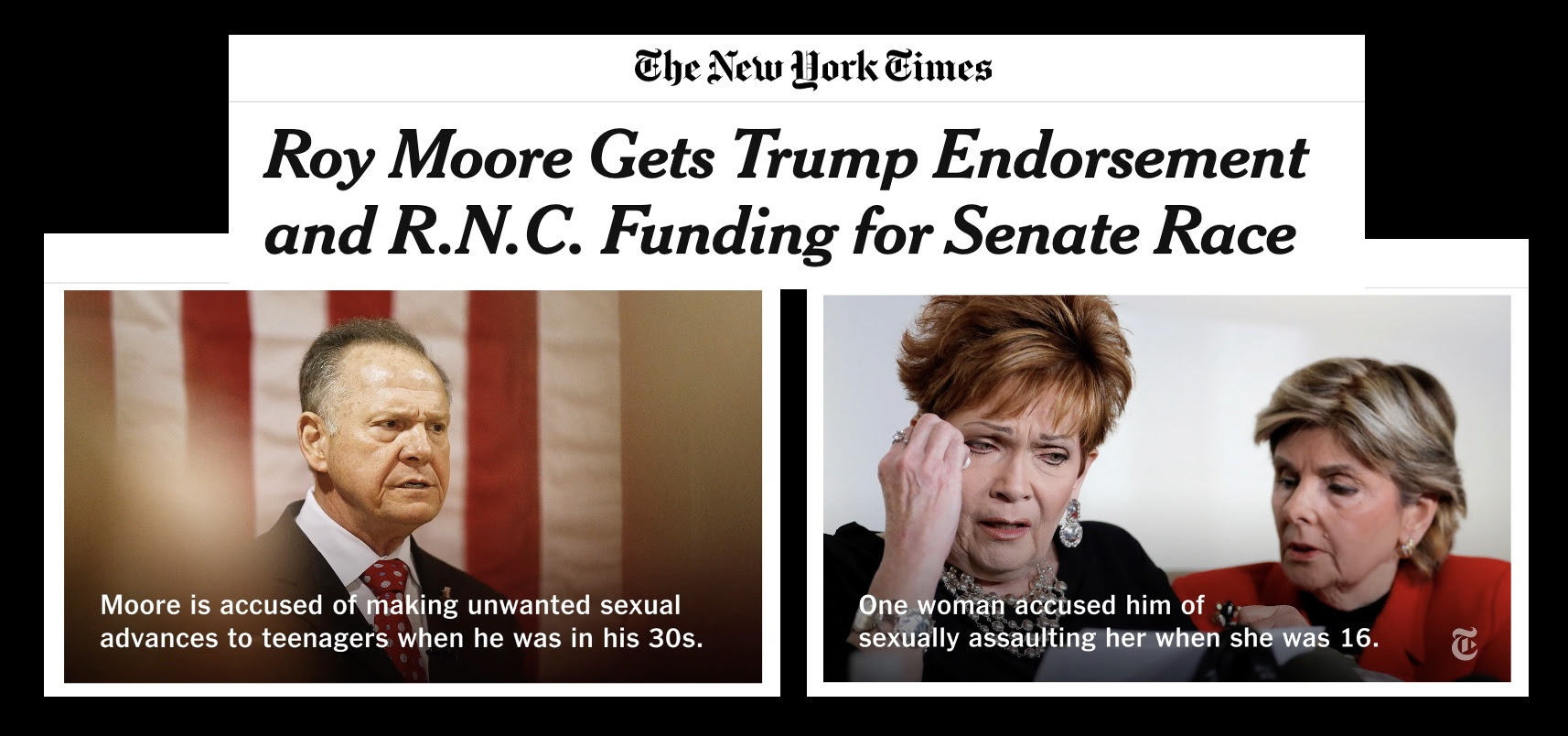 The Republican War on Women 2022. Republicans endorse Roy Moore despite accusations of sexual assaults of minors. 
