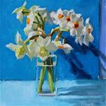 Jonquil Bouquet on Blue and Blue - Posted on Wednesday, April 1, 2015 by Gretchen Hancock