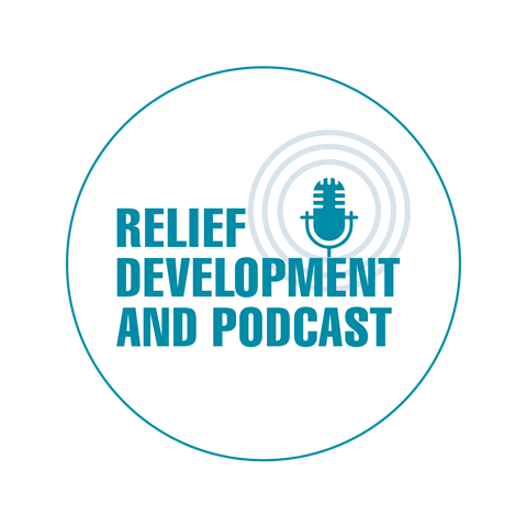 Relief, development and podcast logo
