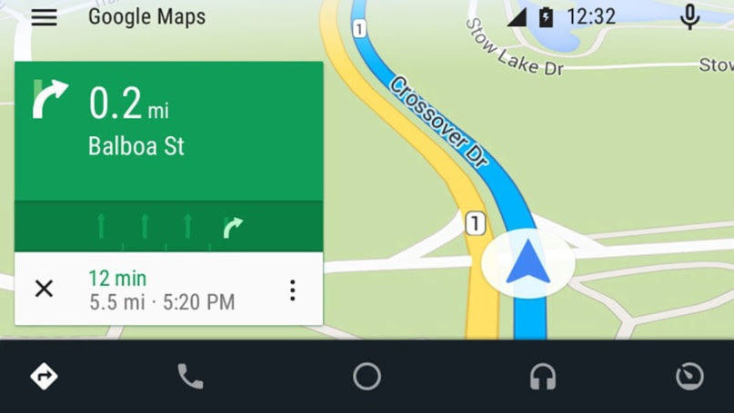 Android Auto map screen.