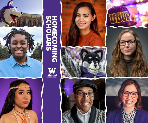 Homecoming images with portraits of the 2020 Homecoming Scholars