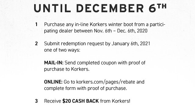 Until December 6th - $20 Cash Back - Learn More