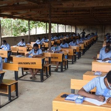 Photos of Nigerian students taking their WASSCE examinations 
