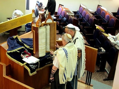 Reading the Torah in the
                  synagogue
