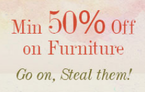 Minimum 50% off on selected Furniture range 
