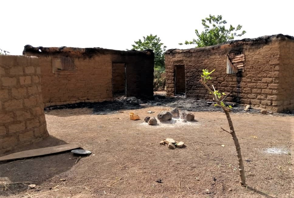  Charred homes from herdsmen attack on Angwan Magaji Kamaru village, Kaduna state, Nigeria. (Morning Star News)