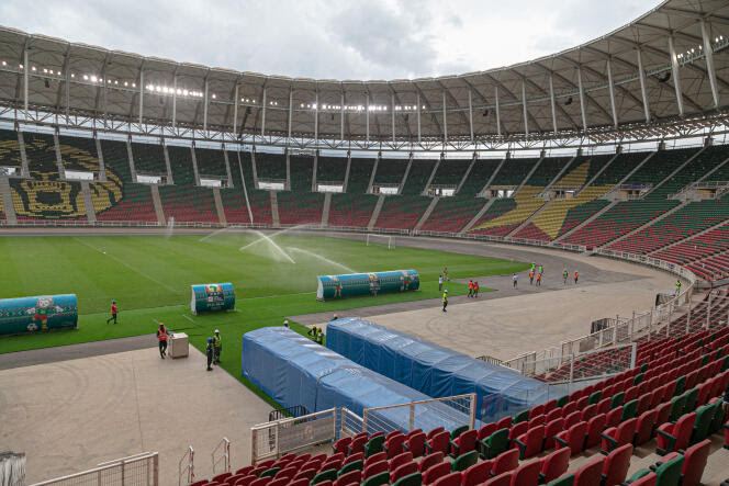 Le stade d’Olembé, à Yaoundé, au Cameroun, le 8 août 2021, où doit se tenir le coup d’envoi de la 33e édition de la Coupe d’Afrique des Nations (CAN) de football.