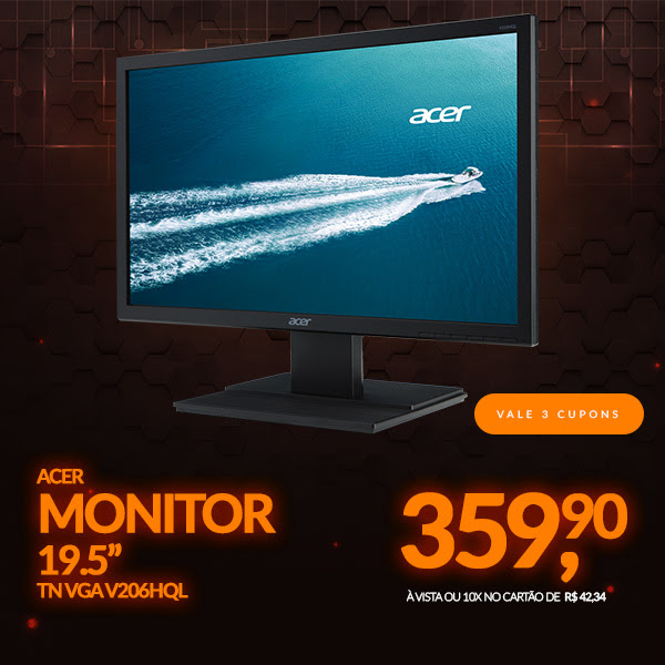 Monitor Acer 19.5" TN VGA V206HQL 