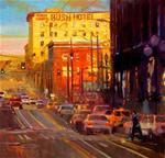"The Bush Hotel" Seattle cityscape, oil painting by Robin Weiss - Posted on Wednesday, March 25, 2015 by Robin Weiss