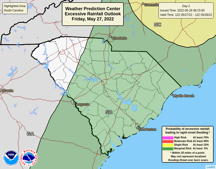 Excessive rainfall outlook for today and tonight from the Weather Prediction Center
