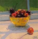 Cherries and yellow bowl - Posted on Tuesday, March 10, 2015 by Toby Reid
