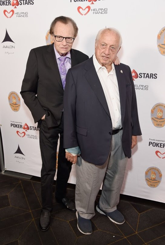Larry King and Tommy Lasorda as they celebrated Tommy's 90th birthday
