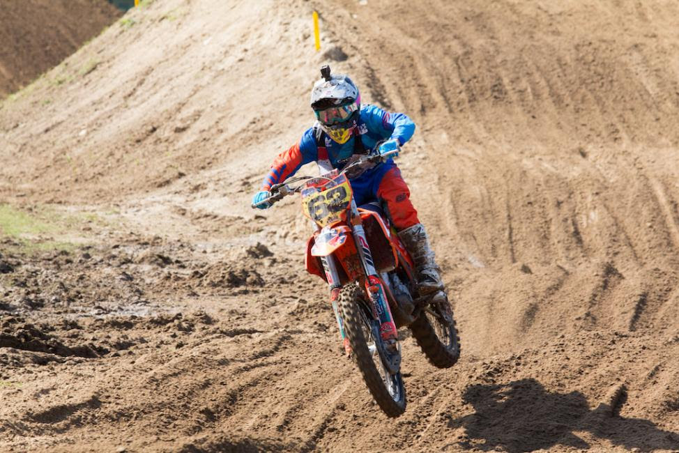 Sean Cantrell grabbed the Bell Helmets Holeshot Awardand a second place finish in 250 A.Photo: Derek Garcia
