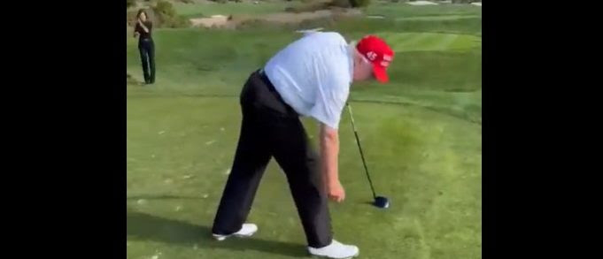 Trump Tees Up A Golfball, Says He’ll Be ’47th’ President Of The United States