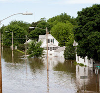 Flooded town