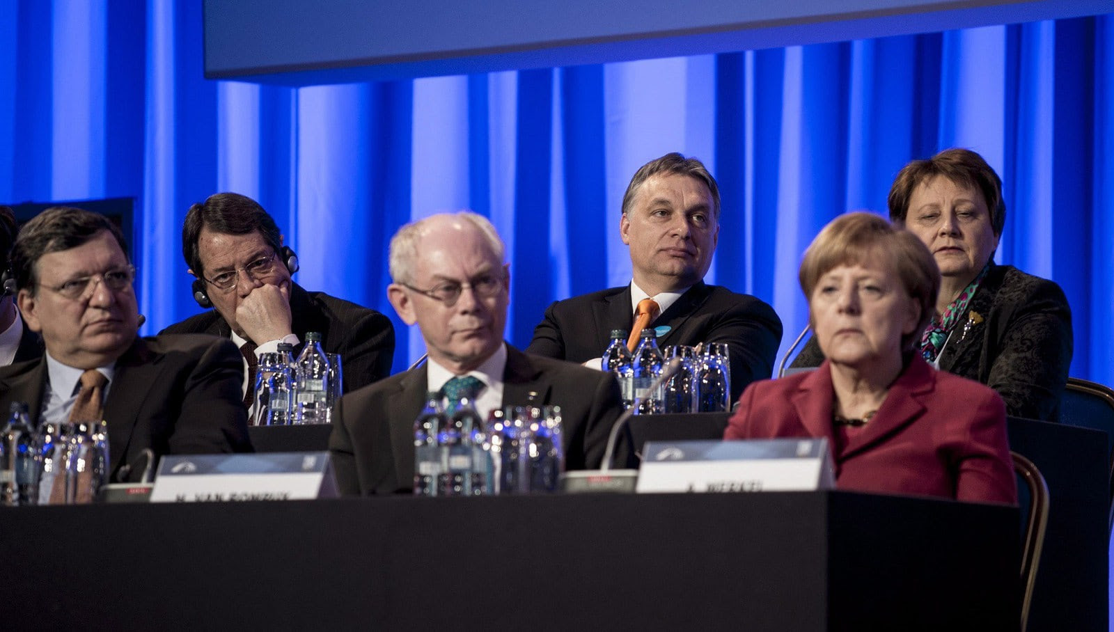 Orbán Viktor; VAN ROMPUY, Herman; MERKEL, Angela; DURAO BARROSO, José Manuel