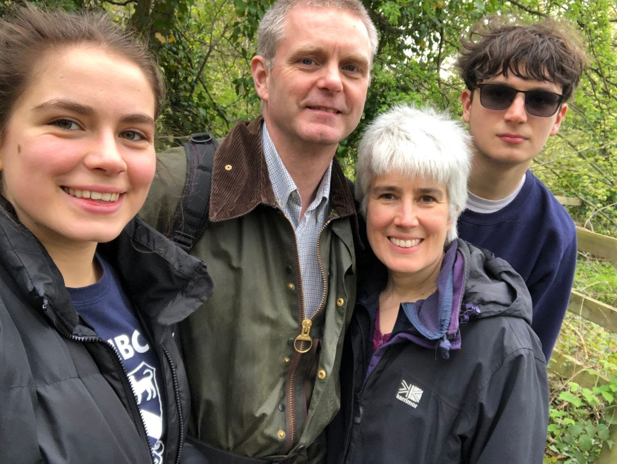 Rt Reverend Mark Tanner with his wife Lindsay and two teenage children.