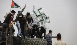 “Palestinians” fly swastika kite with petrol bomb across Gaza border into Israel