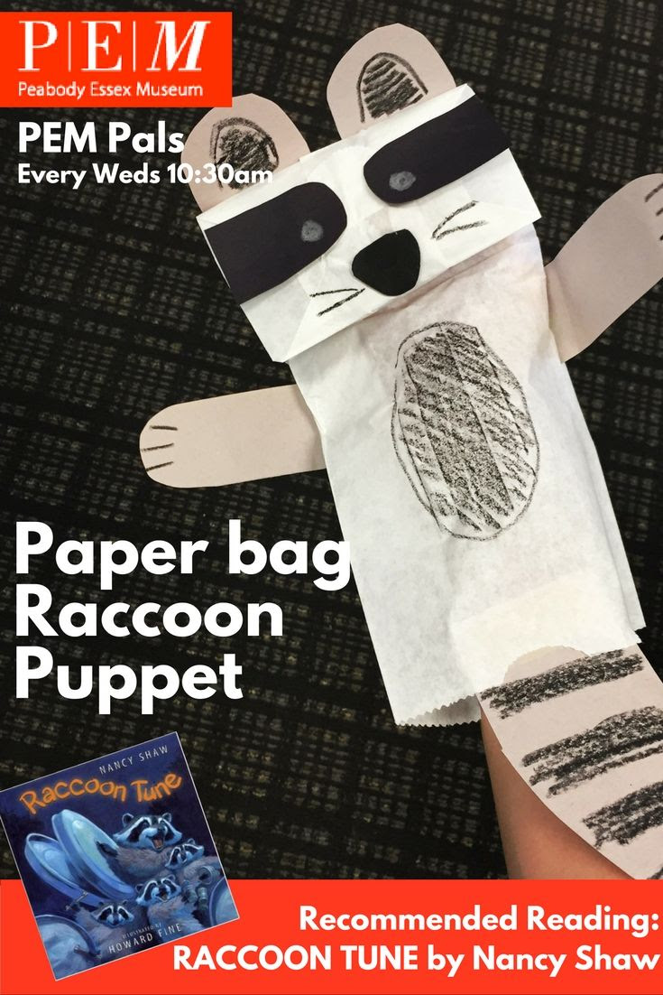 PEM Pals 9/14/2016 Paper Bag Raccoon Puppets click through for