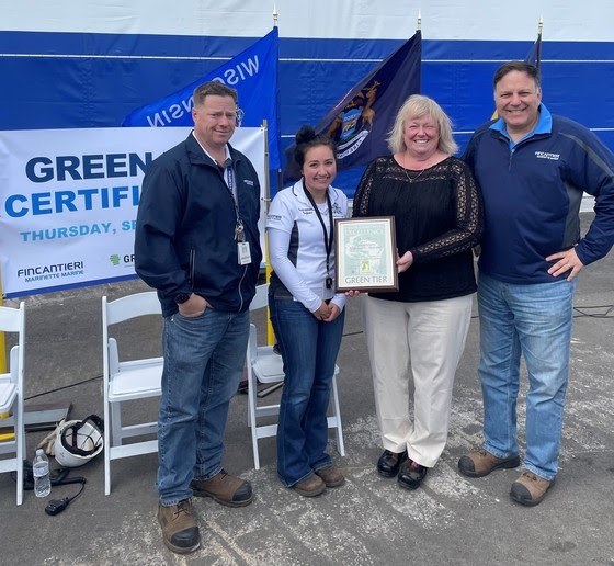 Fincantieri Marinette Marine team members celebrate the facility’s acceptance into Green Tier.