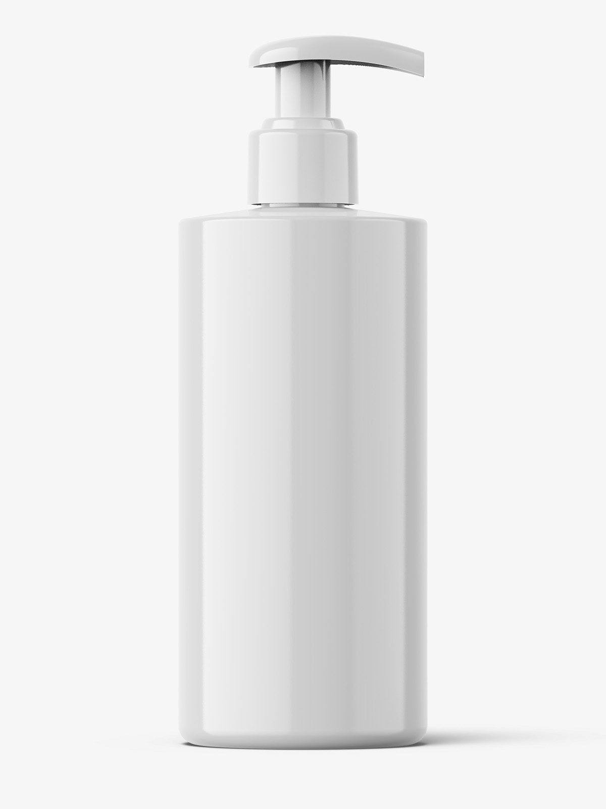 Glossy bottle with pump mockup / 300 ml Smarty Mockups