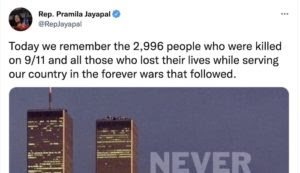 Far-Left Rep. Pramila Jayapal tweets 9/11 commemoration that includes the jihadis