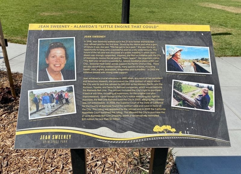 Jean Sweeney - Alameda's "Little Engine That Could" Marker. Click for full size. Jean Sweeney - Alameda's "Little Engine That Could" Marker image. Click for full size.
