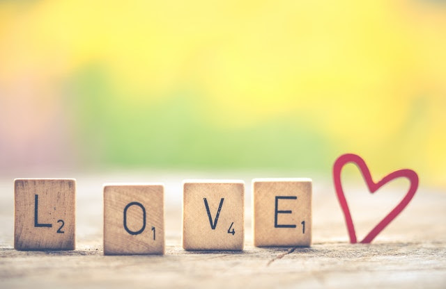 Love in scrable letters