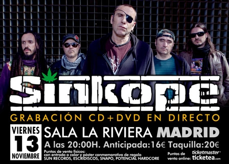 sinkope cartel concierto madrid grabacion cd dvd