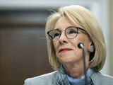 Education Secretary Betsy DeVos pauses as she testifies on Capitol Hill in Washington, during a hearing of the House Appropriations Sub-Committee on Labor, Health and Human Services, Education, and Related Agencies on the fiscal year 2021 budget. (AP Photo/Alex Brandon, File)