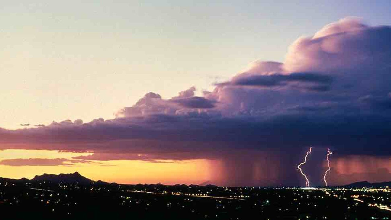 a collapsing thunderstorm.