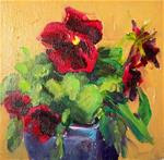 Dark Red Pansies,still life,oil on canvas,6x6,price$200 - Posted on Monday, January 5, 2015 by Joy Olney