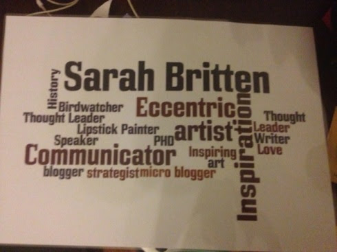 A word cloud sent to me by Kelly as part of a blogger drop