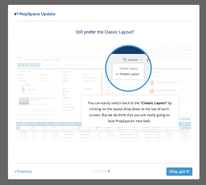 Updated Contacts Screen in PropSpace, featuring profiles of 2 users with additional features for notes, documents, VIP tags.