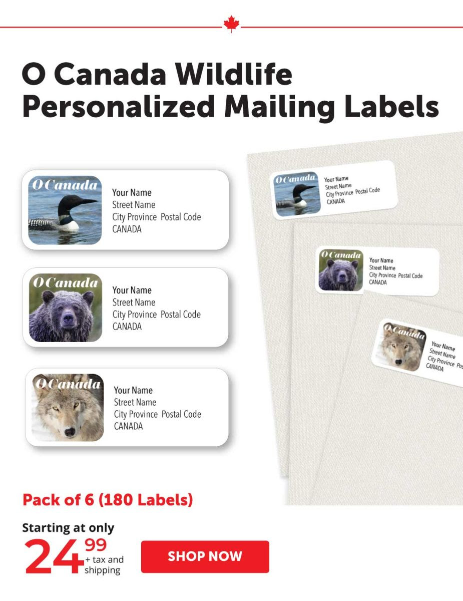Wildlife mailing labels