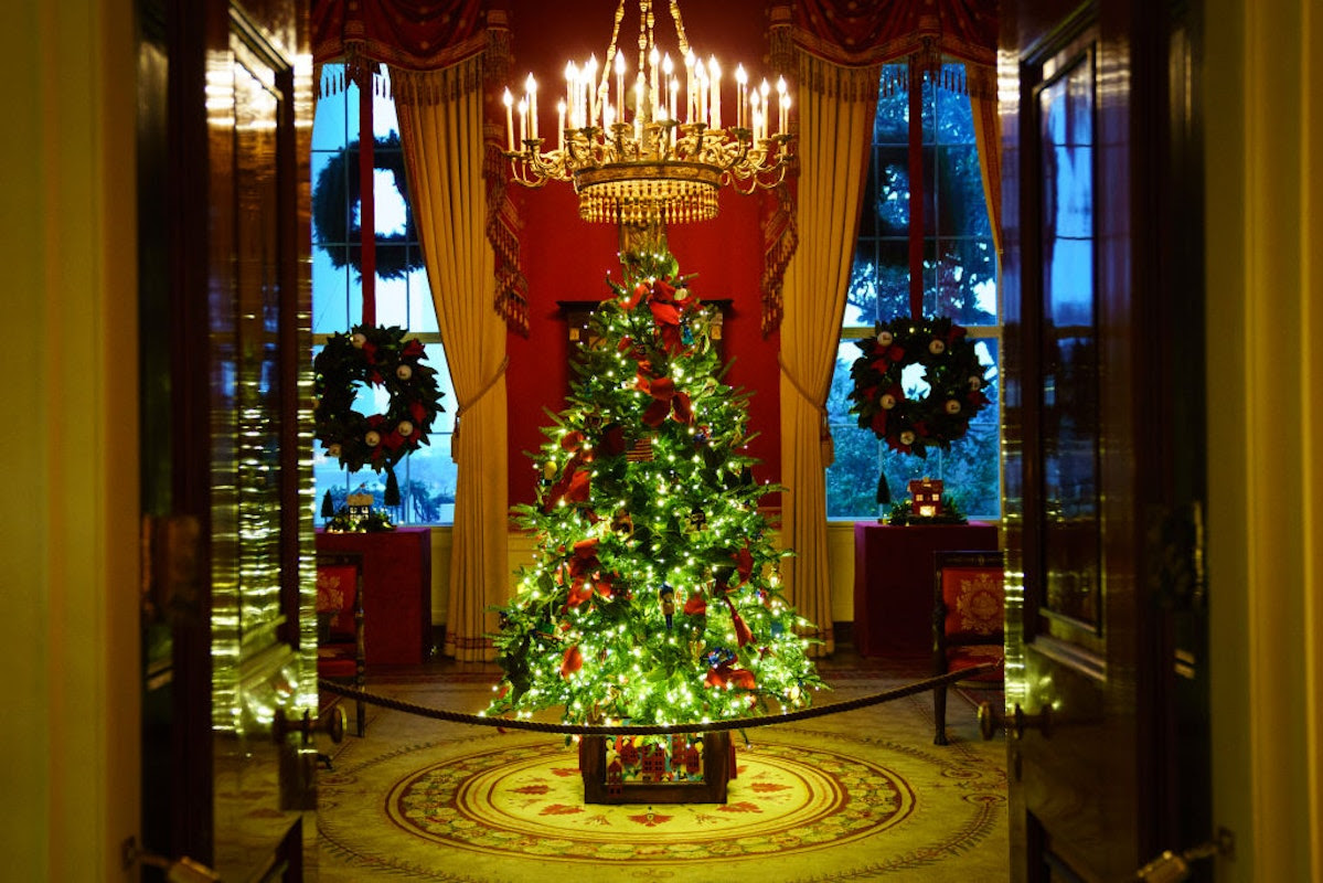 Melania Debuts 2020 ‘America The Beautiful’ White House Christmas Decorations To Press