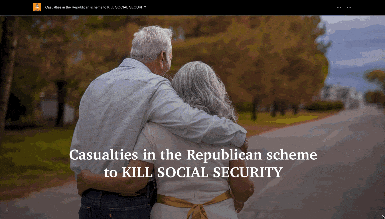 Casualties in Republican scheme to kill Social Security